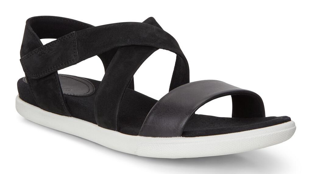 Ecco Damara Womens Flat Sandals In Black Sale - India XFR-604219